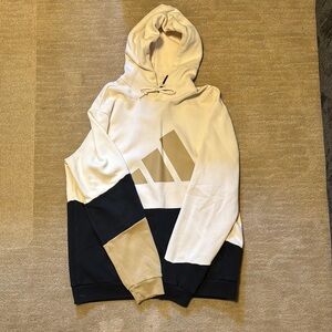 Adidas Beige and Black Men's Hoodie